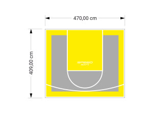 19M2/409X470CM SZARO-ŻÓŁTE BOISKO DO KOSZYKÓWKI SPEEDSPORT HEXA POWER PRO