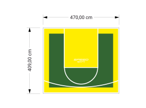 19M2/409X470CM ZIELONO-ŻÓŁTE BOISKO DO KOSZYKÓWKI SPEEDSPORT HEXA POWER PRO