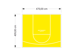 19M2/409X470CM ŻÓŁTE BOISKO DO KOSZYKÓWKI SPEEDSPORT HEXA POWER PRO