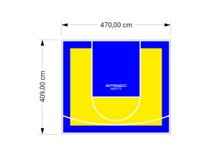 19M2/409X470CM ŻÓŁTO-NIEBIESKIE BOISKO DO KOSZYKÓWKI SPEEDSPORT HEXA POWER PRO