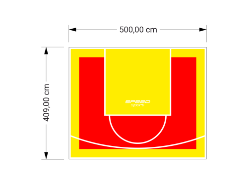 21M2/409X500CM CZERWONO-ŻÓŁTE BOISKO DO KOSZYKÓWKI SPEEDSPORT HEXA POWER PRO