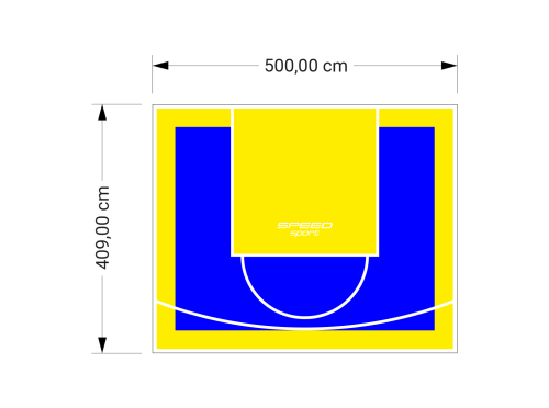 21M2/409X500CM NIEBIESKO-ŻÓŁTE BOISKO DO KOSZYKÓWKI SPEEDSPORT HEXA POWER PRO