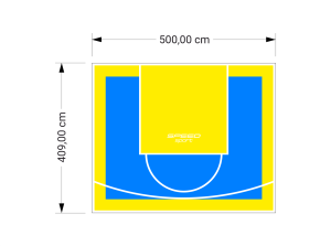 21M2/409X500CM BŁĘKITNO-ŻÓŁTE BOISKO DO KOSZYKÓWKI SPEEDSPORT HEXA POWER PRO