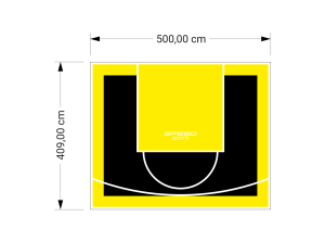 21M2/409X500CM CZARNO-ŻÓŁTE BOISKO DO KOSZYKÓWKI SPEEDSPORT HEXA POWER PRO