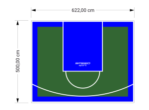 31M2/500X622CM ZIELONO-NIEBIESKIE BOISKO DO KOSZYKÓWKI SPEEDSPORT HEXA POWER PRO