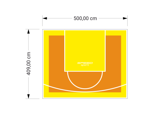21M2/409X500CM POMARAŃCZOWO-ŻÓŁTE BOISKO DO KOSZYKÓWKI SPEEDSPORT HEXA POWER PRO