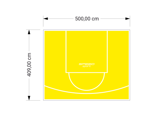 21M2/409X500CM ŻÓŁTE BOISKO DO KOSZYKÓWKI SPEEDSPORT HEXA POWER PRO