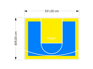 22M2/409X531CM BŁĘKITNO-ŻÓŁTE BOISKO DO KOSZYKÓWKI SPEEDSPORT HEXA POWER PRO