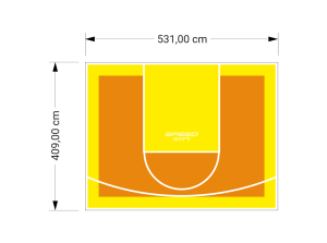 22M2/409X531CM POMARAŃCZOWO-ŻÓŁTE BOISKO DO KOSZYKÓWKI SPEEDSPORT HEXA POWER PRO