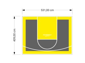 22M2/409X531CM GRAFITOWO-ŻÓŁTE BOISKO DO KOSZYKÓWKI SPEEDSPORT HEXA POWER PRO