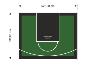 31M2/500X622CM ZIELONO-CZARNE BOISKO DO KOSZYKÓWKI SPEEDSPORT HEXA POWER PRO