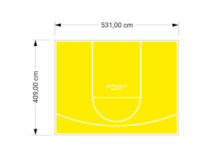 22M2/409X531CM ŻÓŁTE BOISKO DO KOSZYKÓWKI SPEEDSPORT HEXA POWER PRO
