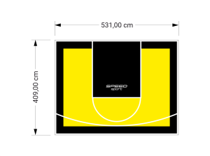 22M2/409X531CM ŻÓŁTO-CZARNE BOISKO DO KOSZYKÓWKI SPEEDSPORT HEXA POWER PRO