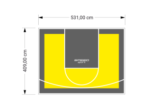 22M2/409X531CM ŻÓŁTO-GRAFITOWE BOISKO DO KOSZYKÓWKI SPEEDSPORT HEXA POWER PRO