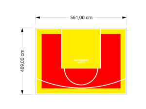 23M2/409X561CM CZERWONO-ŻÓŁTE BOISKO DO KOSZYKÓWKI SPEEDSPORT HEXA POWER PRO