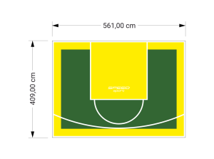 23M2/409X561CM ZIELONO-ŻÓŁTE BOISKO DO KOSZYKÓWKI SPEEDSPORT HEXA POWER PRO
