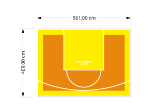 23M2/409X561CM POMARAŃCZOWO-ŻÓŁTE BOISKO DO KOSZYKÓWKI SPEEDSPORT HEXA POWER PRO