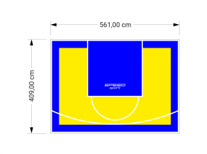 23M2/409X561CM ŻÓŁTO-NIEBIESKIE BOISKO DO KOSZYKÓWKI SPEEDSPORT HEXA POWER PRO