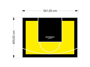 23M2/409X561CM ŻÓŁTO-CZARNE BOISKO DO KOSZYKÓWKI SPEEDSPORT HEXA POWER PRO