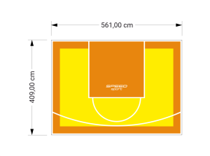 23M2/409X561CM ŻÓŁTO-POMARAŃCZOWE BOISKO DO KOSZYKÓWKI SPEEDSPORT HEXA POWER PRO