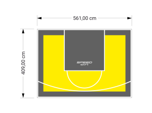 23M2/409X561CM ŻÓŁTO-GRAFITOWE BOISKO DO KOSZYKÓWKI SPEEDSPORT HEXA POWER PRO