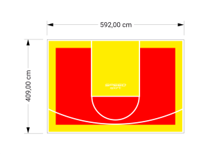 24M2/409X592CM CZERWONO-ŻÓŁTE BOISKO DO KOSZYKÓWKI SPEEDSPORT HEXA POWER PRO