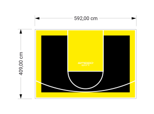 24M2/409X592CM CZARNO-ŻÓŁTE BOISKO DO KOSZYKÓWKI SPEEDSPORT HEXA POWER PRO