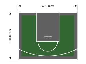 31M2/500X622CM ZIELONO-GRAFITOWE BOISKO DO KOSZYKÓWKI SPEEDSPORT HEXA POWER PRO