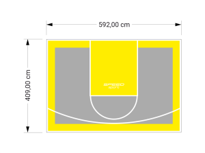 24M2/409X592CM SZARO-ŻÓŁTE BOISKO DO KOSZYKÓWKI SPEEDSPORT HEXA POWER PRO