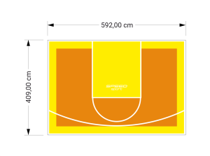24M2/409X592CM POMARAŃCZOWO-ŻÓŁTE BOISKO DO KOSZYKÓWKI SPEEDSPORT HEXA POWER PRO