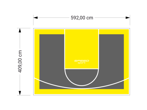 24M2/409X592CM GRAFITOWO-ŻÓŁTE BOISKO DO KOSZYKÓWKI SPEEDSPORT HEXA POWER PRO