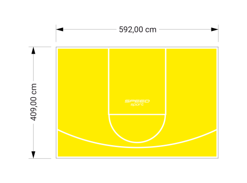 24M2/409X592CM ŻÓŁTE BOISKO DO KOSZYKÓWKI SPEEDSPORT HEXA POWER PRO