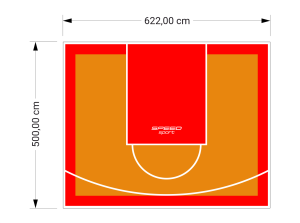31M2/500X622CM POMARAŃCZOWO-CZERWONE BOISKO DO KOSZYKÓWKI SPEEDSPORT HEXA POWER PRO
