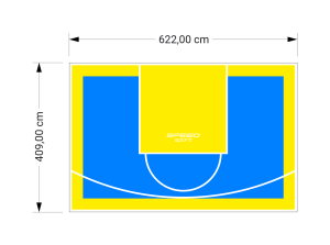 26M2/409X622CM BŁĘKITNO-ŻÓŁTE BOISKO DO KOSZYKÓWKI SPEEDSPORT HEXA POWER PRO