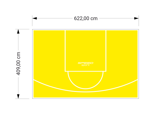26M2/409X622CM ŻÓŁTE BOISKO DO KOSZYKÓWKI SPEEDSPORT HEXA POWER PRO