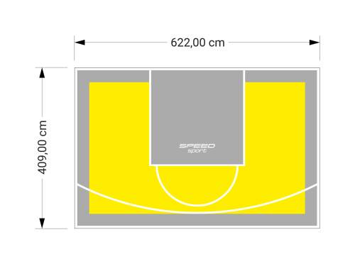 26M2/409X622CM ŻÓŁTO-SZARE BOISKO DO KOSZYKÓWKI SPEEDSPORT HEXA POWER PRO