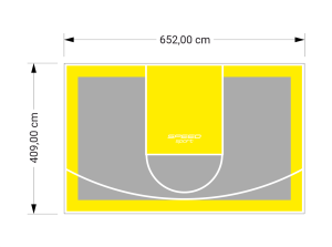 27M2/409X652CM SZARO-ŻÓŁTE BOISKO DO KOSZYKÓWKI SPEEDSPORT HEXA POWER PRO