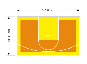 27M2/409X652CM POMARAŃCZOWO-ŻÓŁTE BOISKO DO KOSZYKÓWKI SPEEDSPORT HEXA POWER PRO
