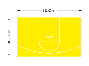 27M2/409X652CM ŻÓŁTE BOISKO DO KOSZYKÓWKI SPEEDSPORT HEXA POWER PRO
