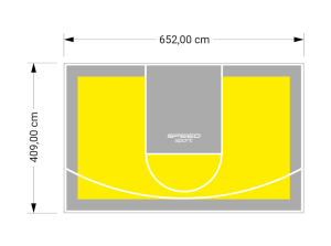 27M2/409X652CM ŻÓŁTO-SZARE BOISKO DO KOSZYKÓWKI SPEEDSPORT HEXA POWER PRO