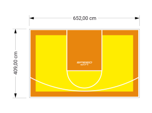 27M2/409X652CM ŻÓŁTO-POMARAŃCZOWE BOISKO DO KOSZYKÓWKI SPEEDSPORT HEXA POWER PRO