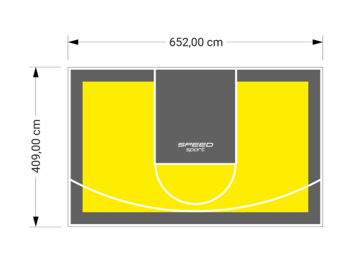 27M2/409X652CM ŻÓŁTO-GRAFITOWE BOISKO DO KOSZYKÓWKI SPEEDSPORT HEXA POWER PRO