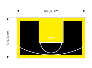 28M2/409X683CM CZARNO-ŻÓŁTE BOISKO DO KOSZYKÓWKI SPEEDSPORT HEXA POWER PRO