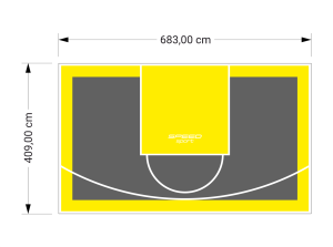 28M2/409X683CM GRAFITOWO-ŻÓŁTE BOISKO DO KOSZYKÓWKI SPEEDSPORT HEXA POWER PRO