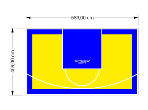 28M2/409X683CM ŻÓŁTO-NIEBIESKIE BOISKO DO KOSZYKÓWKI SPEEDSPORT HEXA POWER PRO