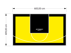 28M2/409X683CM ŻÓŁTO-CZARNE BOISKO DO KOSZYKÓWKI SPEEDSPORT HEXA POWER PRO