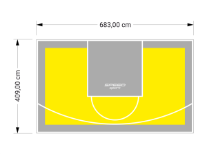 28M2/409X683CM ŻÓŁTO-SZARE BOISKO DO KOSZYKÓWKI SPEEDSPORT HEXA POWER PRO
