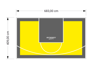 28M2/409X683CM ŻÓŁTO-GRAFITOWE BOISKO DO KOSZYKÓWKI SPEEDSPORT HEXA POWER PRO