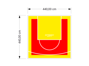 19M2/440X440CM CZERWONO-ŻÓŁTE BOISKO DO KOSZYKÓWKI SPEEDSPORT HEXA POWER PRO
