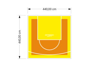 19M2/440X440CM POMARAŃCZOWO-ŻÓŁTE BOISKO DO KOSZYKÓWKI SPEEDSPORT HEXA POWER PRO